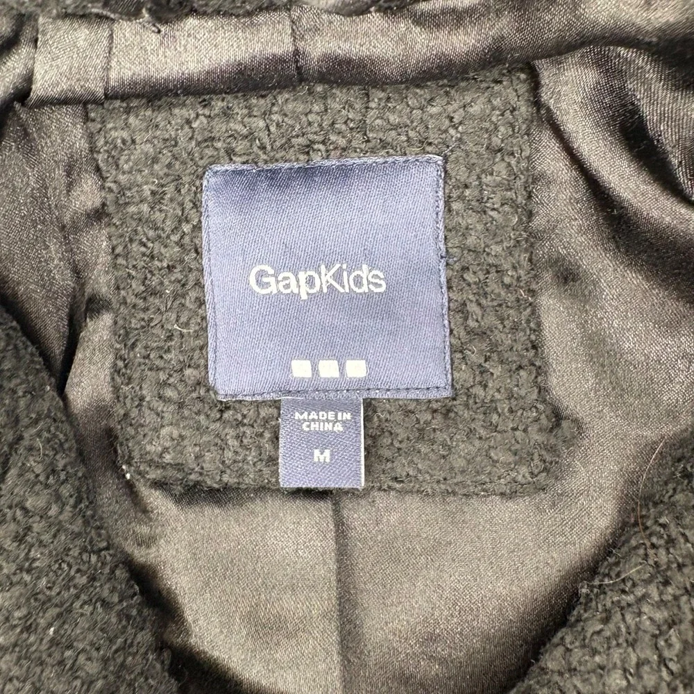 GapKids Black Wool-Blend Peacoat M With Button Front &‎ Pockets